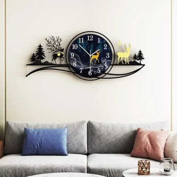 Deer 3d Wood Wall Clock